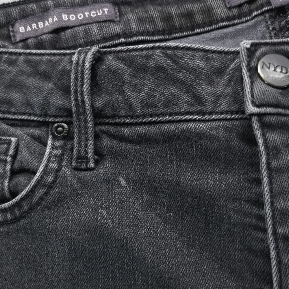 NYDJ Jeans Womens 12 Black Barbara Bootcut Lift Tuck Stretch‎ Preppy Dark Wash